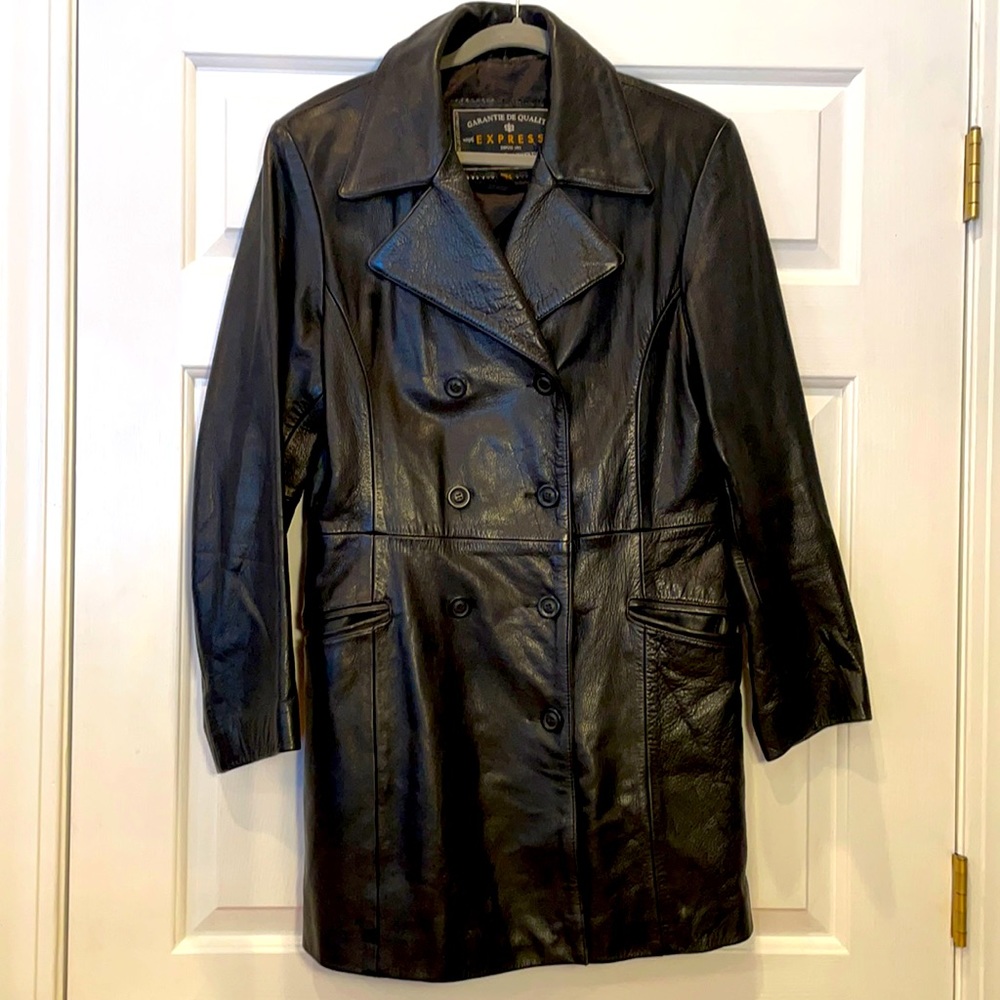 Express Leather Peacoat